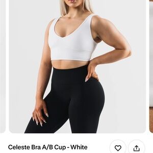 Alphalete Celeste sports bra A/B cup size medium. NWT white